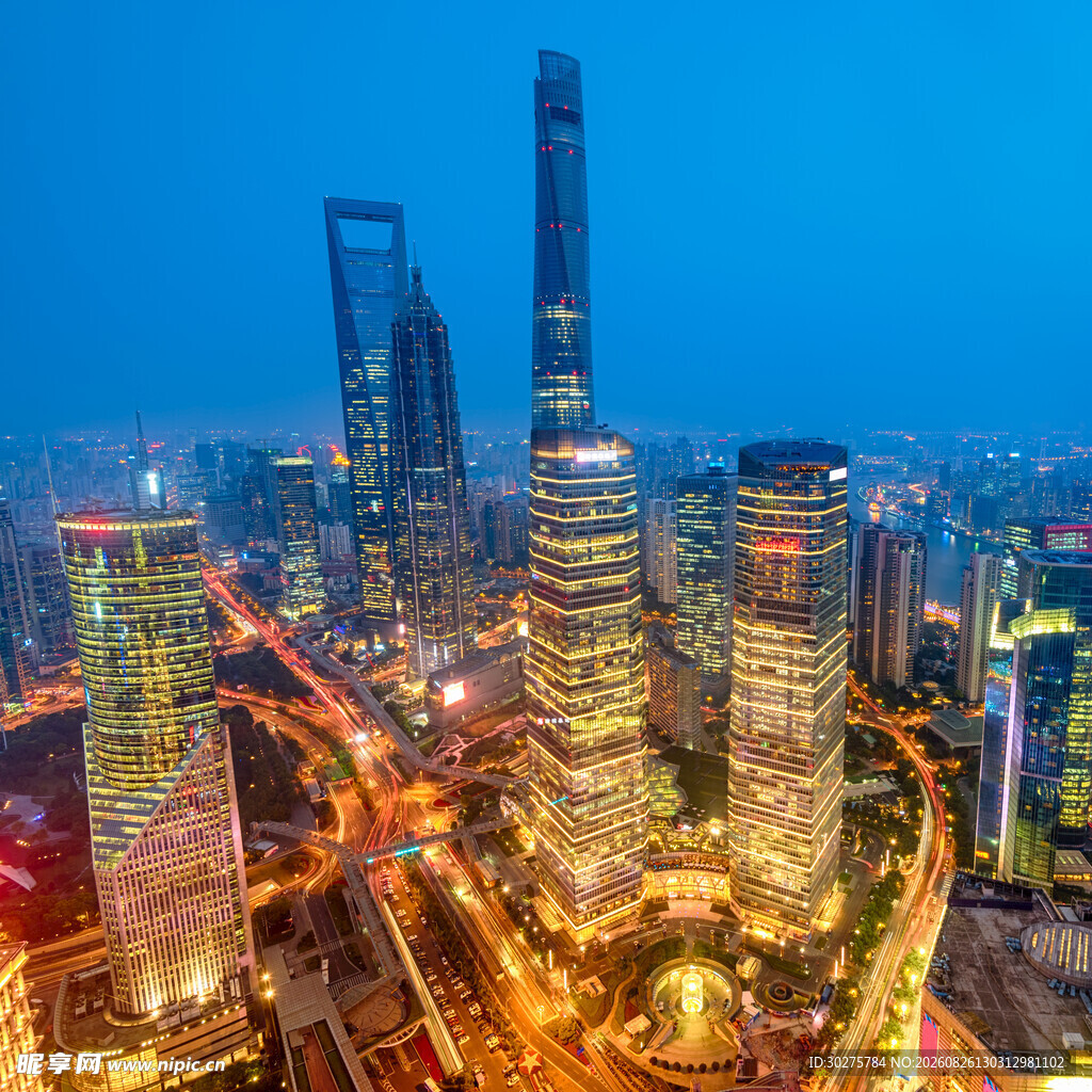 上海璀璨夜景俯瞰