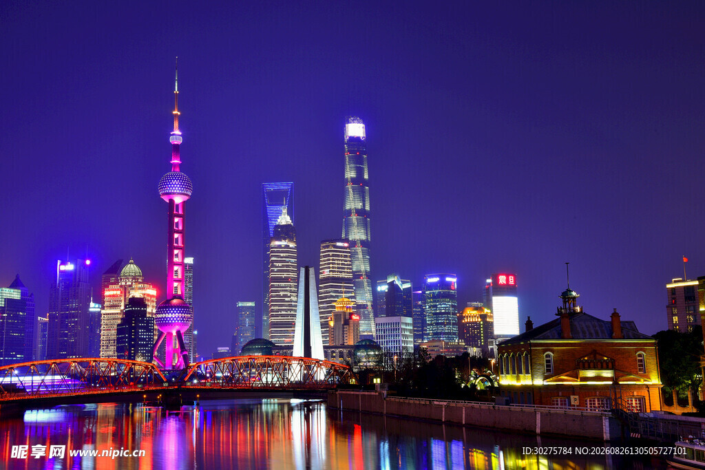上海璀璨夜景繁华都市风貌