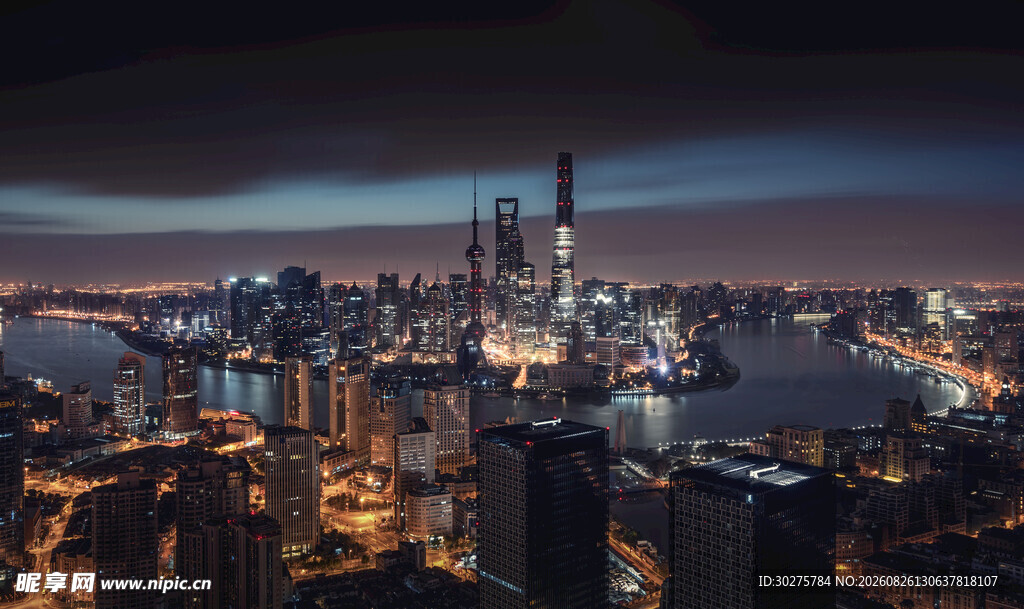 上海璀璨夜景俯瞰图