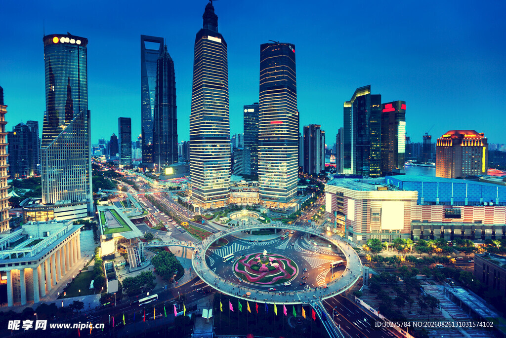 繁华都市夜景俯瞰图