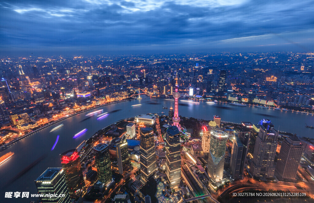 上海璀璨夜景俯瞰图