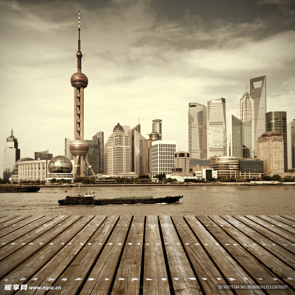 上海外滩城市天际线景观