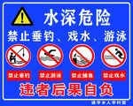 水深危险禁止涉水标识牌