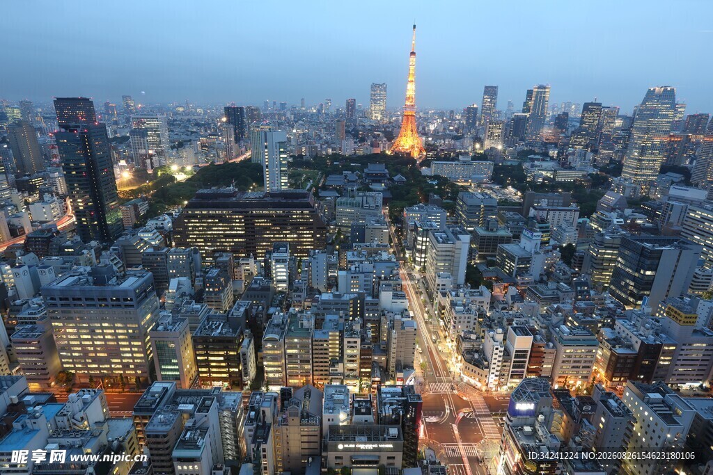 东京城市夜景俯瞰