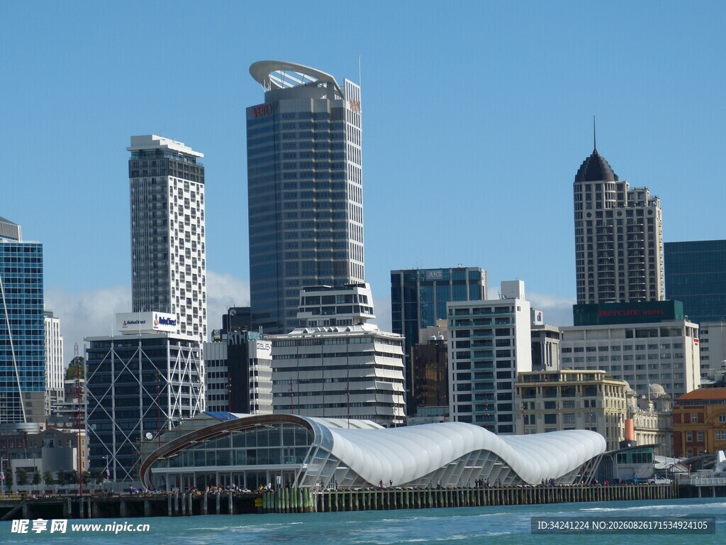 现代都市滨水建筑群景观