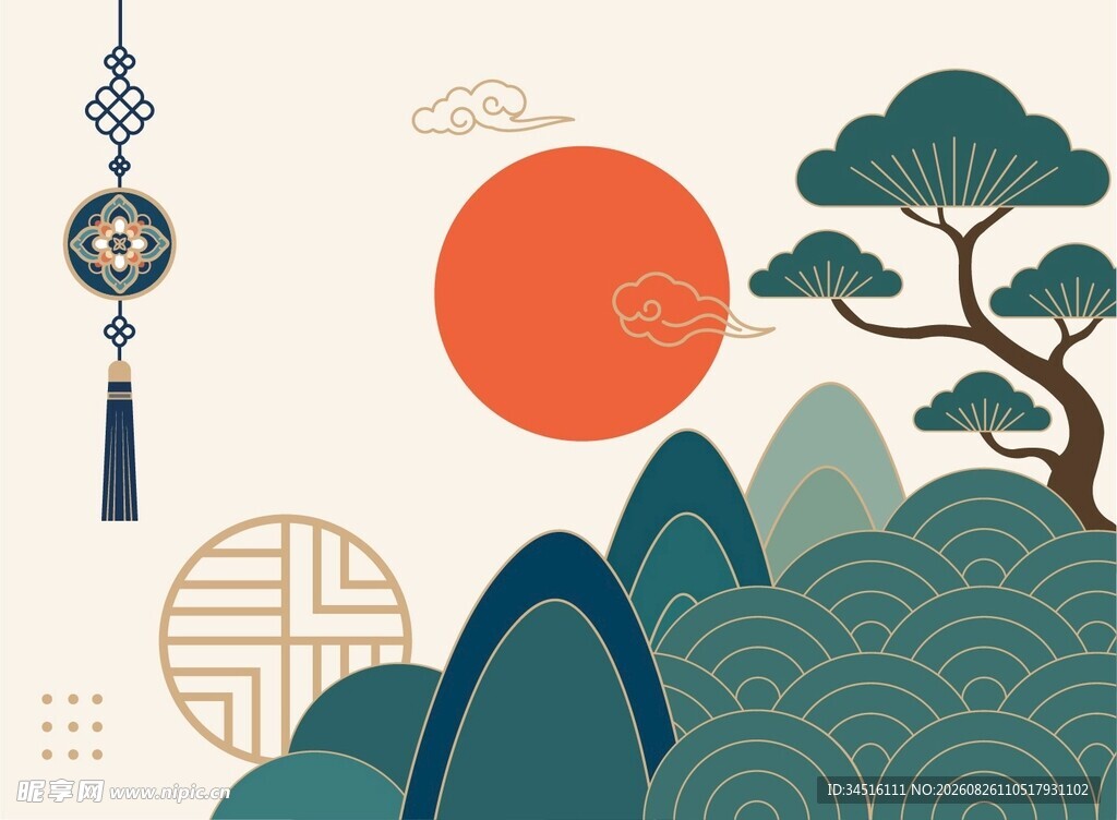 国风山水插画