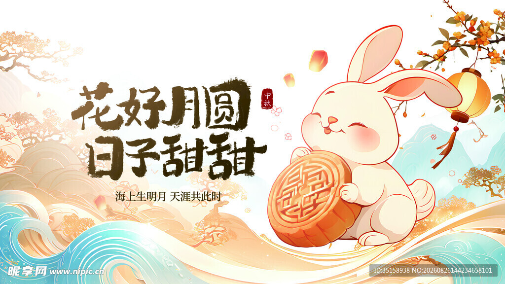 花好月圆兔子图