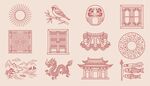 国风线稿素材