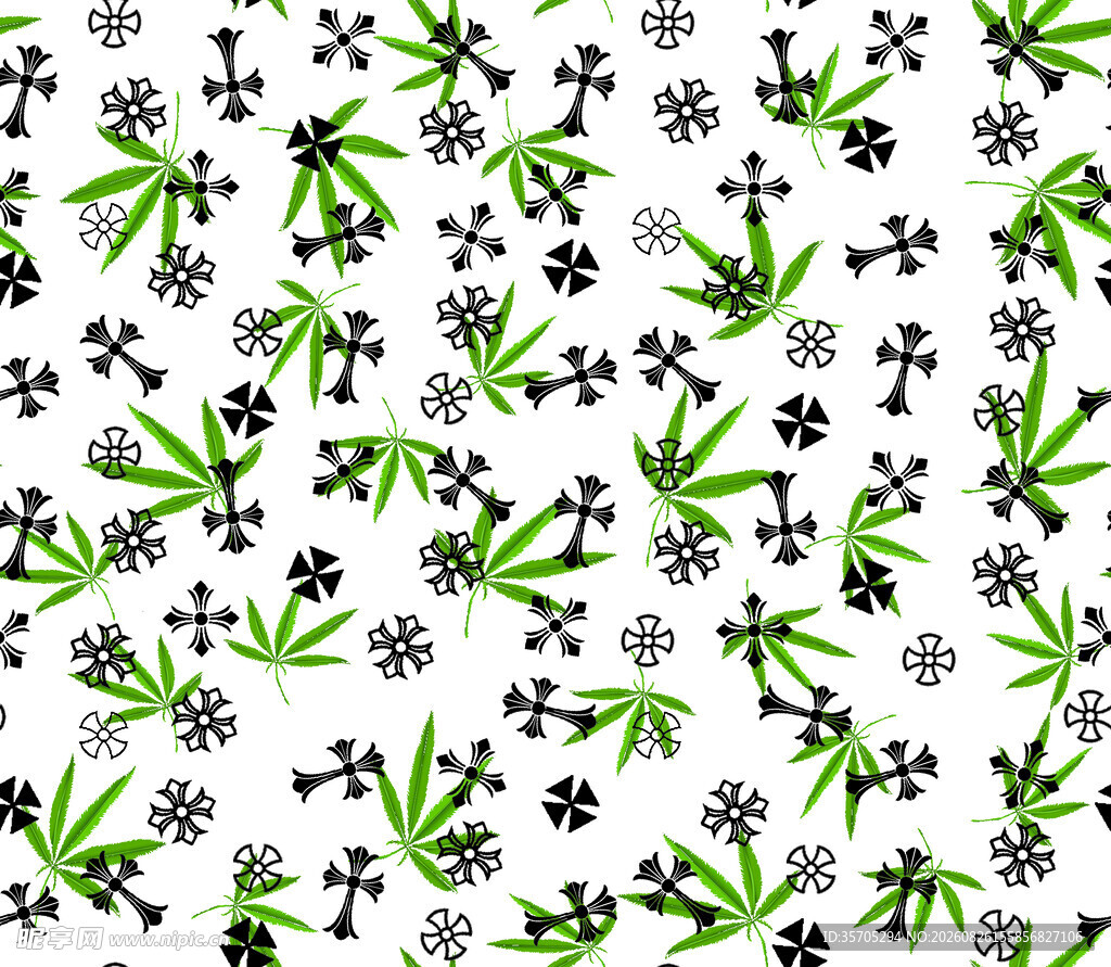 清新绿植花卉图案纹理