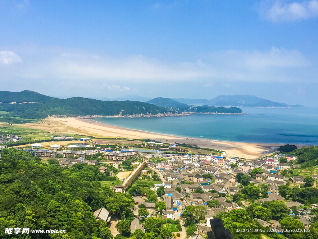 海滨小镇美丽全景风光