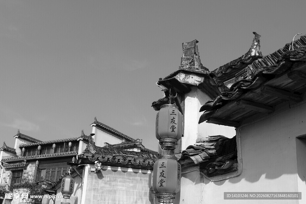 徽派建筑屋檐景致