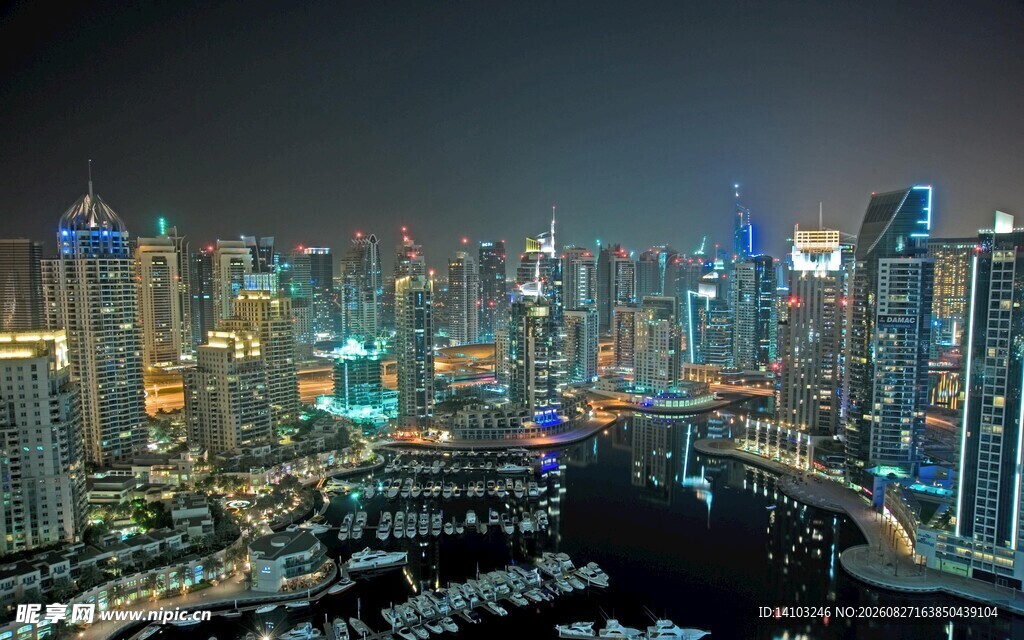 繁华都市夜景俯瞰