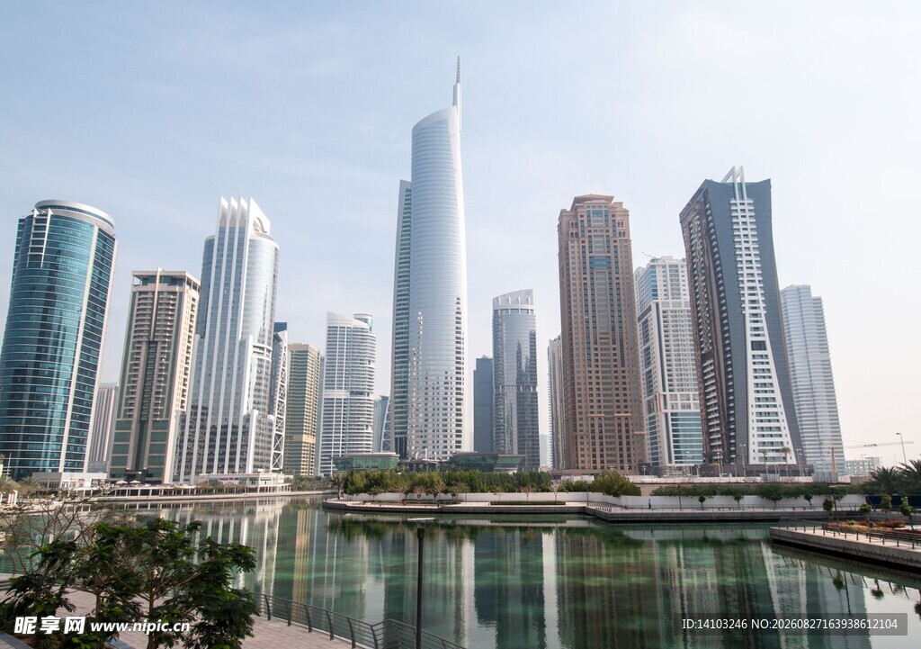 迪拜城市天际线与摩天大楼