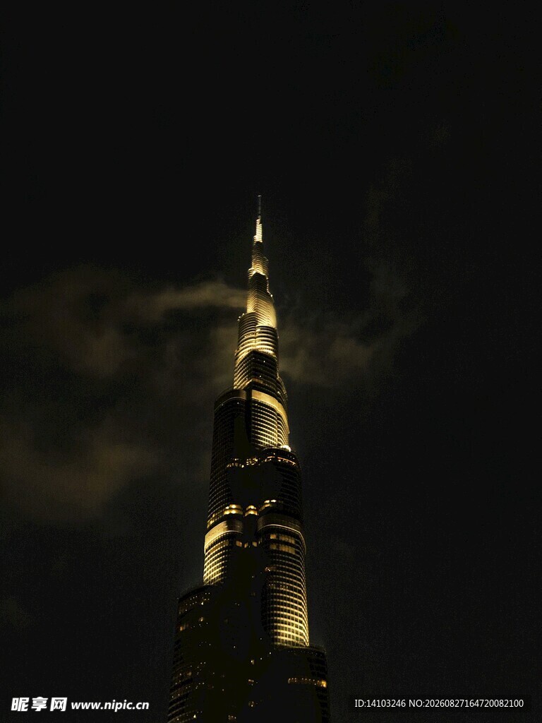迪拜塔夜景