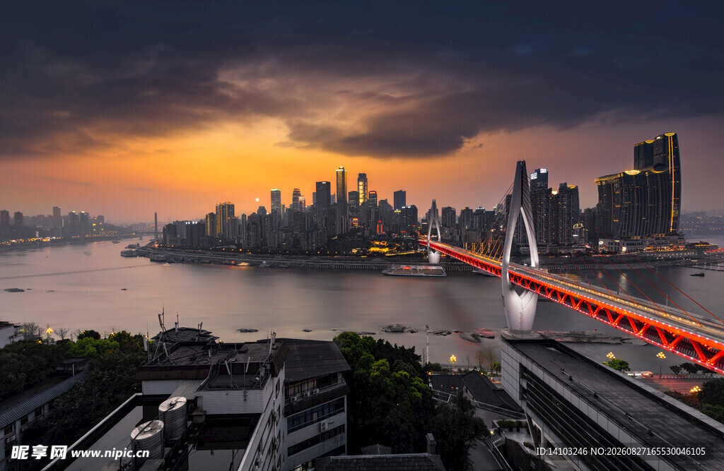 上海外滩黄昏城市风光