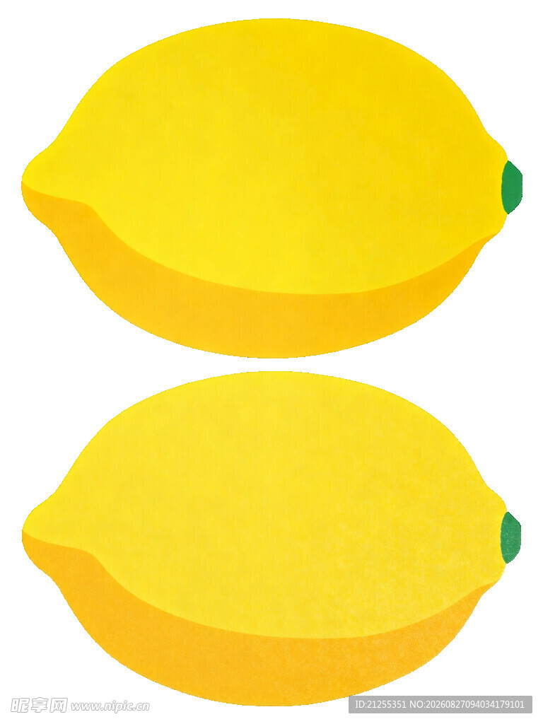 两个黄色柠檬插画