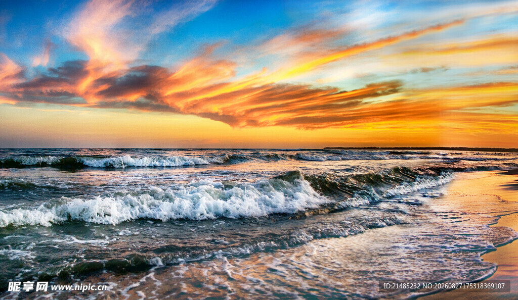 海边绚丽日落美景