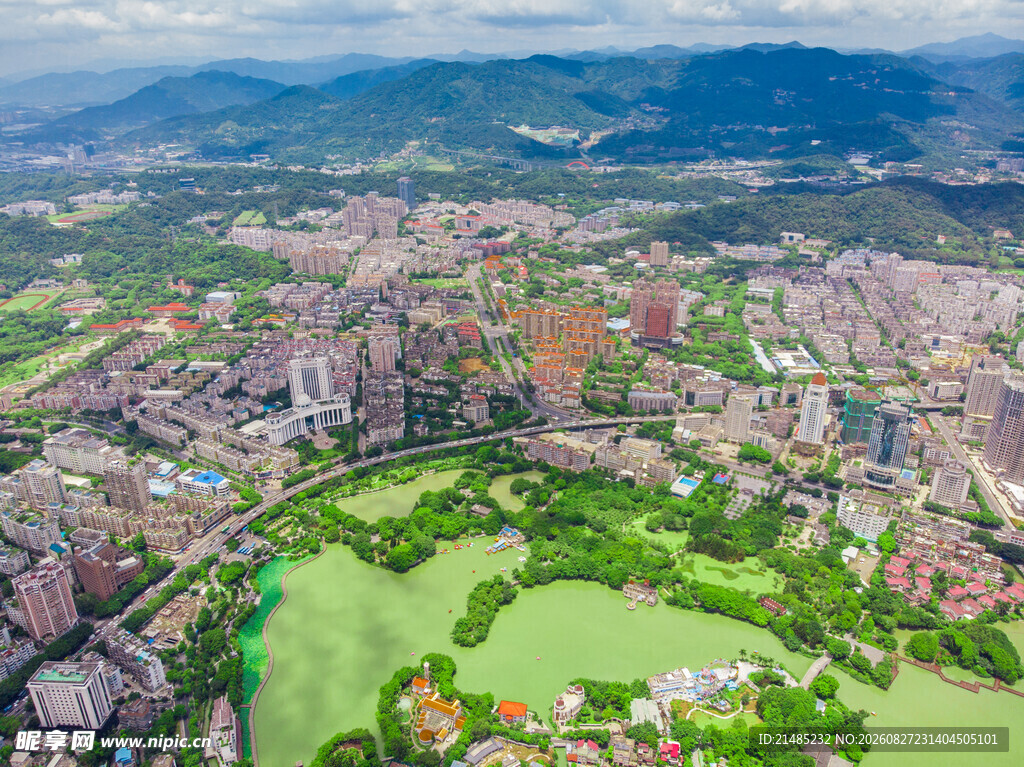 城市田园风光全景俯瞰