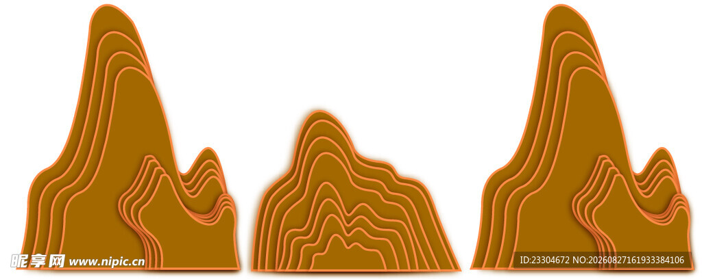 线条山 层次山 矢量山