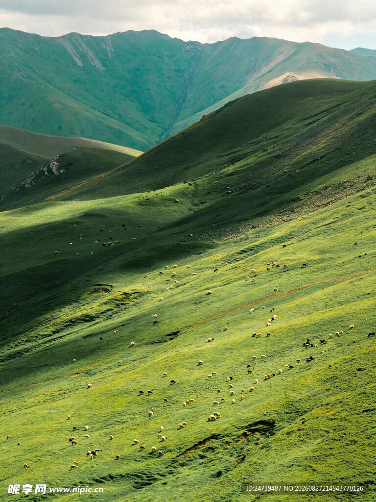 翠绿山峦自然清新美景