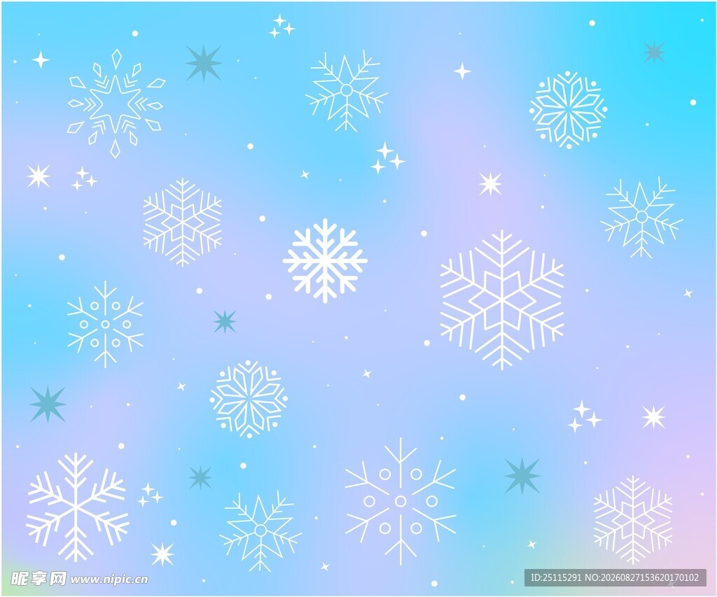 渐变雪花背景