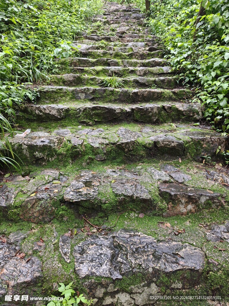 石阶 山 
