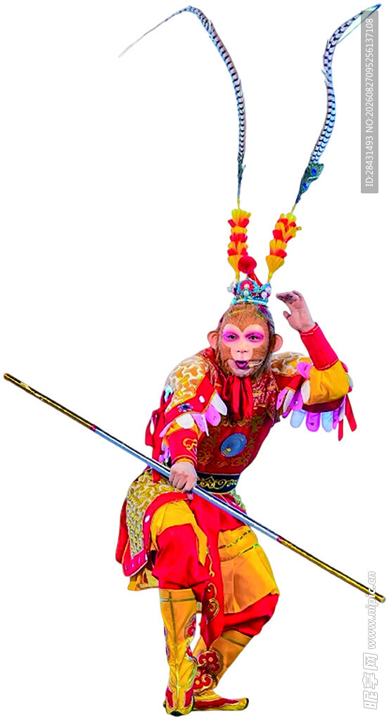 京剧美猴王扮相英姿飒爽