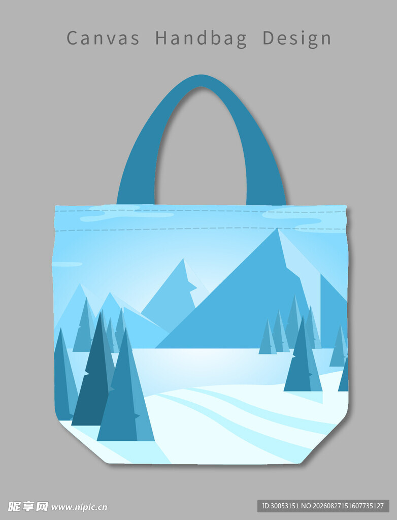 雪山风景手提袋设计