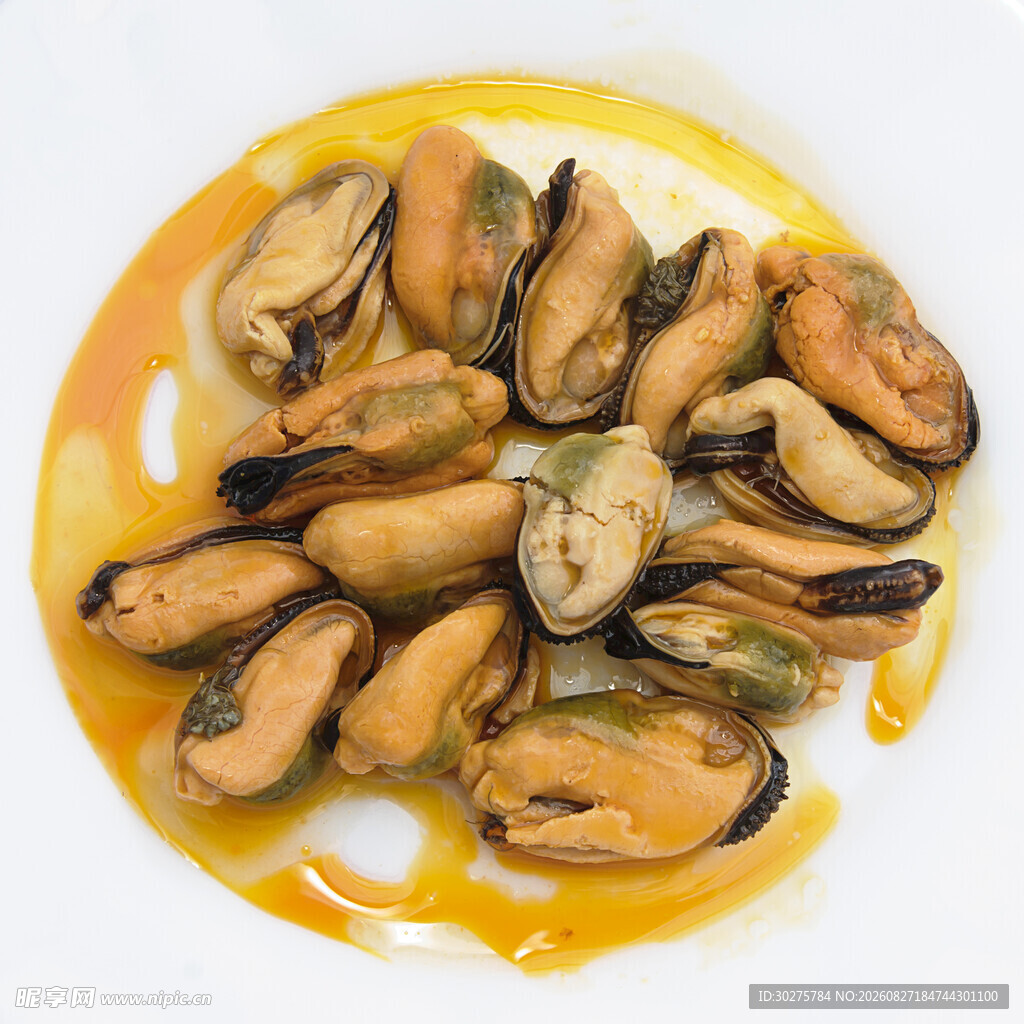 黄酱拌贻贝美味海鲜料理