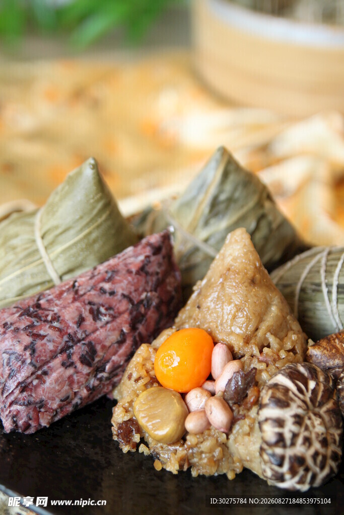 多样美味粽子展示