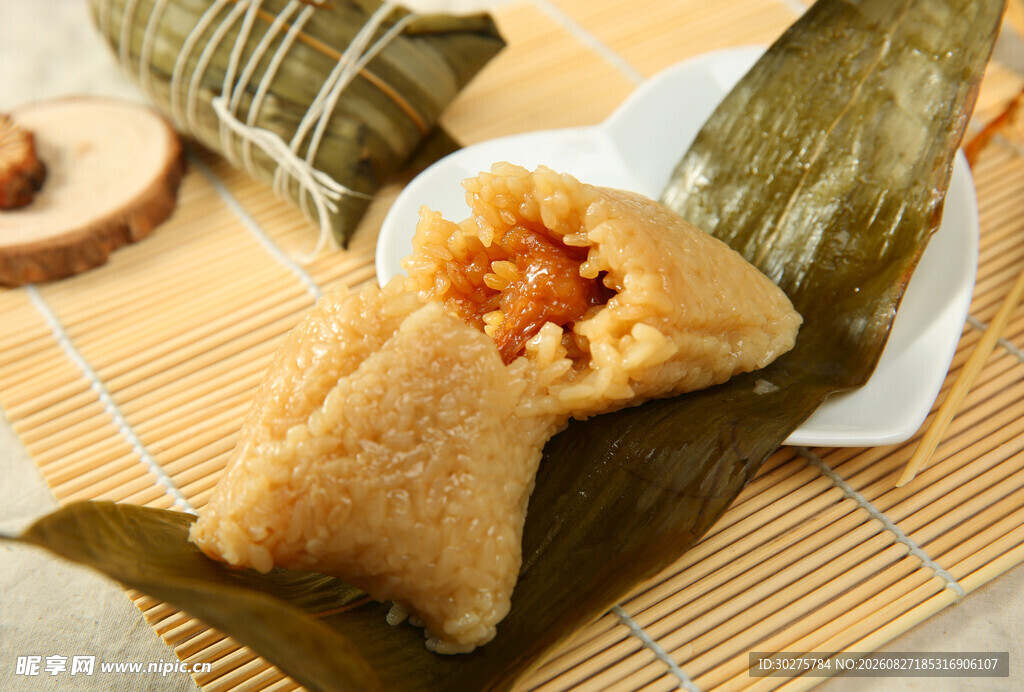 美味传统粽子特写