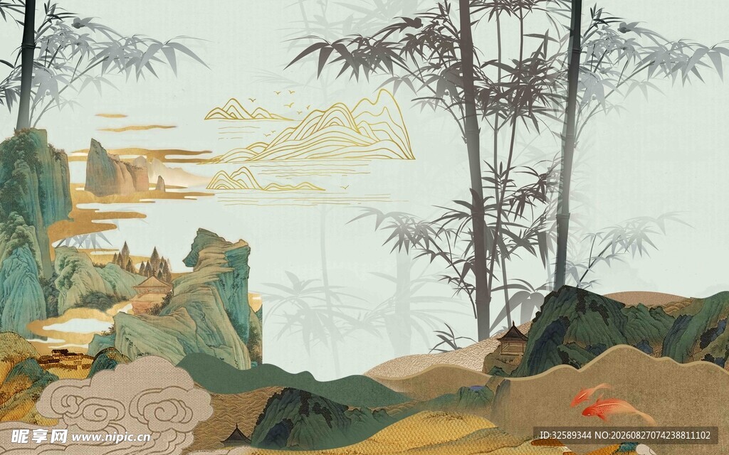 水墨山水风景图