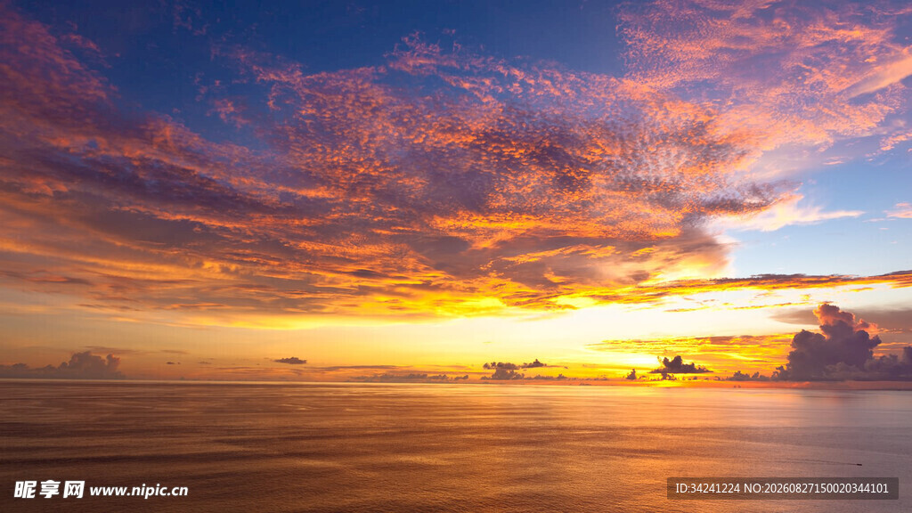 海上绚丽日出美景