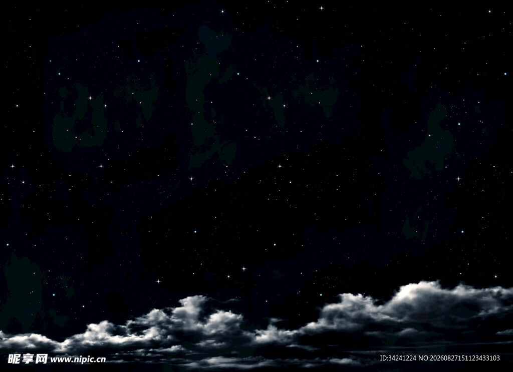 夜空下的云海