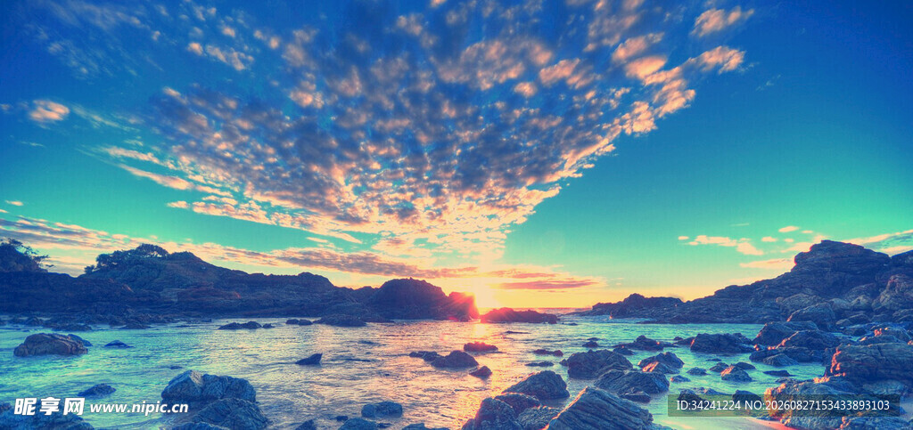 海边日出美景绚烂瞬间