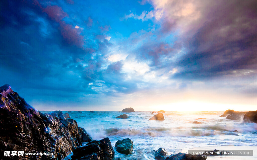 海边壮丽日出美景