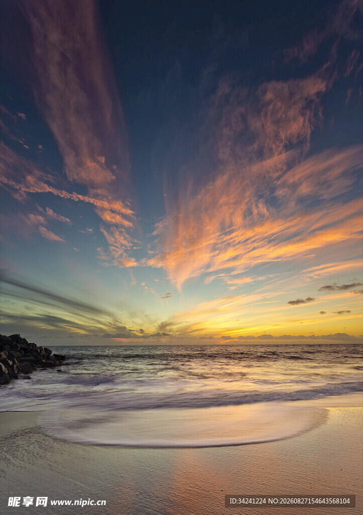 海边绝美日落天空景观