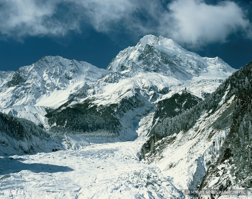 壮丽雪山冰川景观