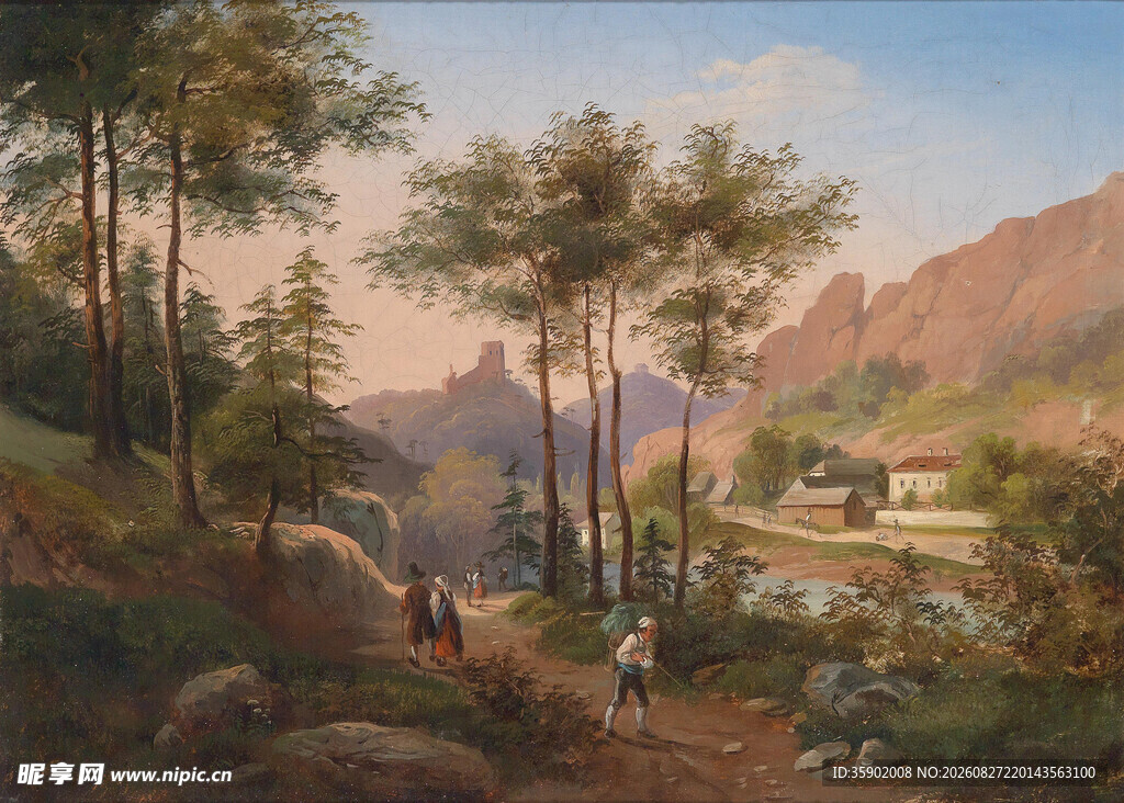 山林溪边的静谧风景