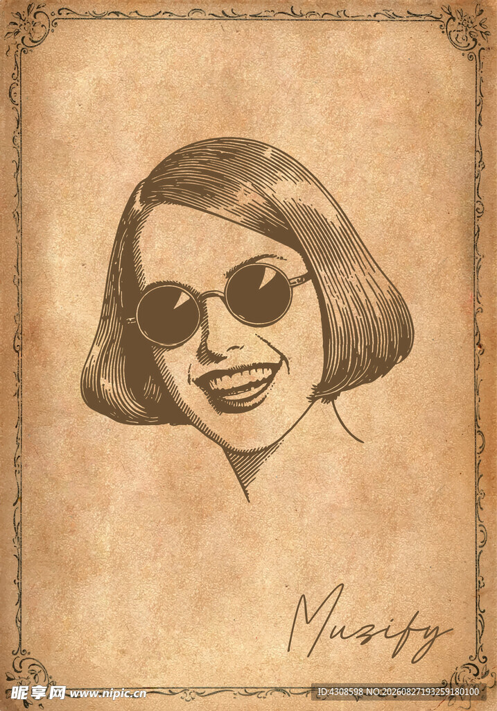 女子素描画