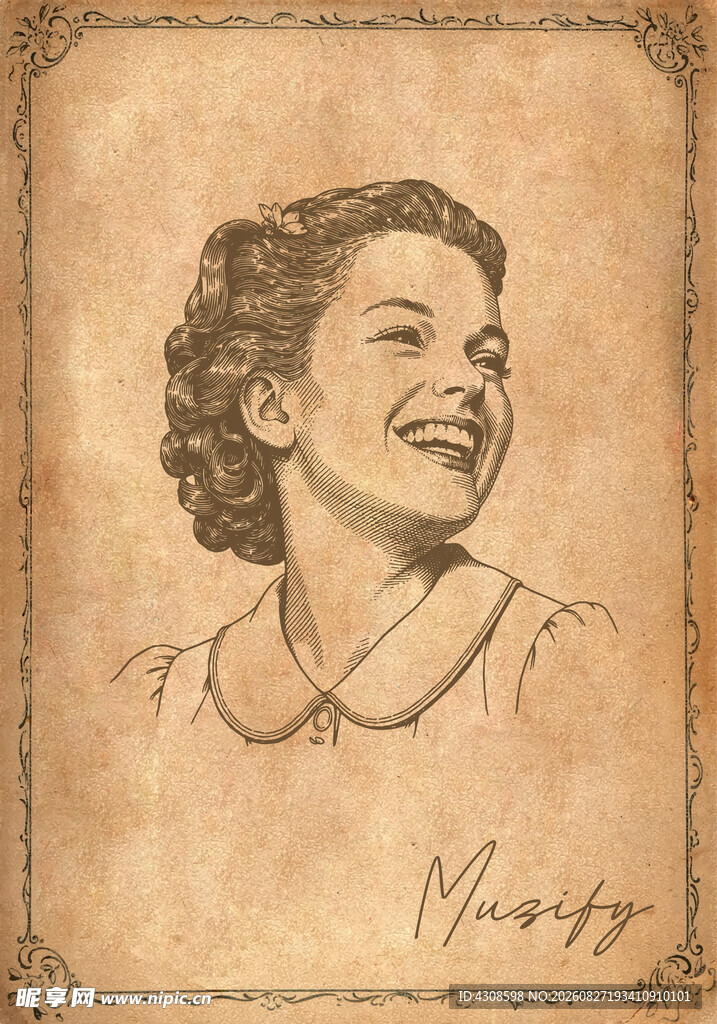 女子素描画
