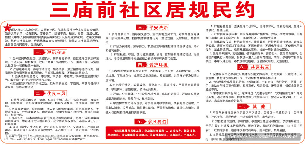 社区居民规约展示