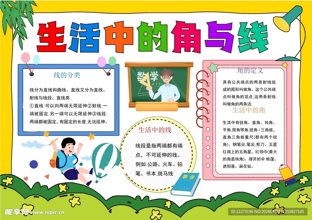 生活中的角与线知识小报