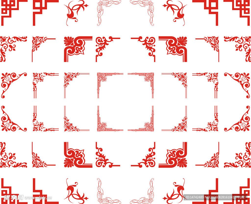 中式边框角花
