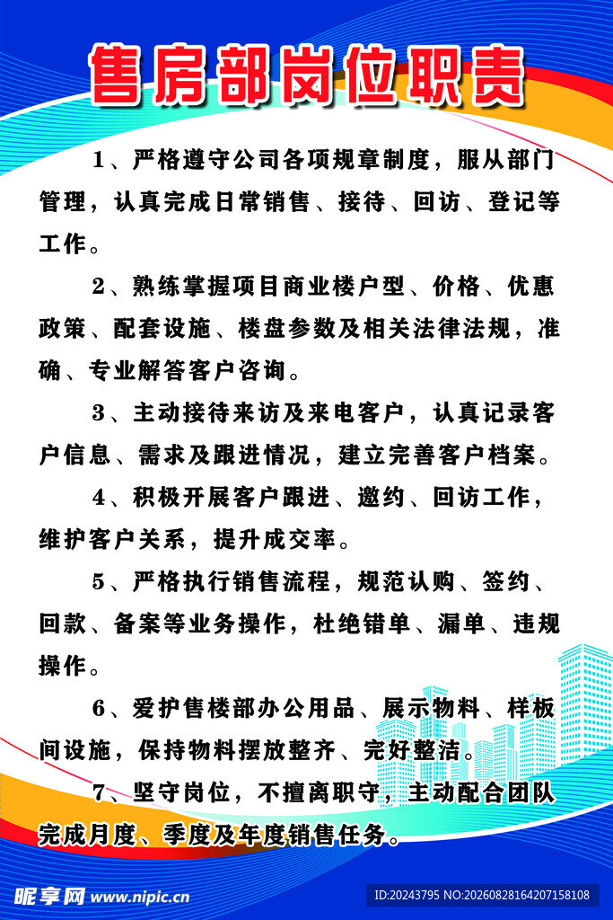 售房部岗位职责