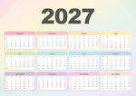2027年多彩日历模板