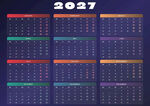 2027年多彩日历模板