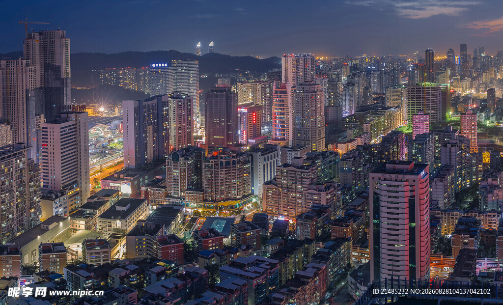 城市夜景俯瞰 灯火璀璨