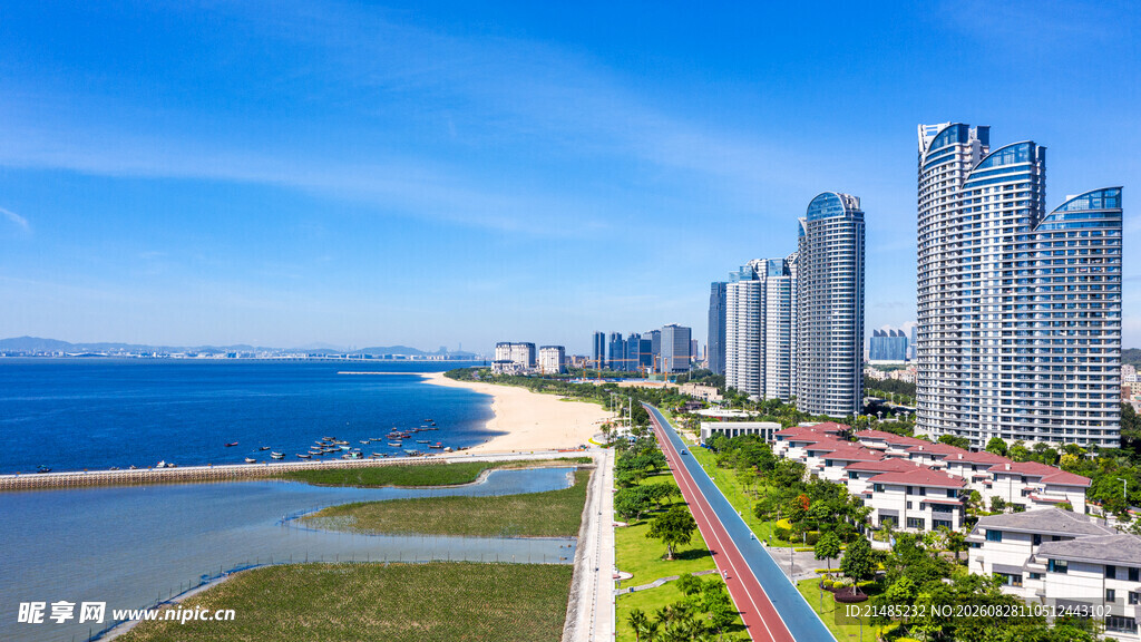海滨城市美丽天际线景观