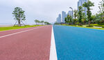 城市彩色跑道风景